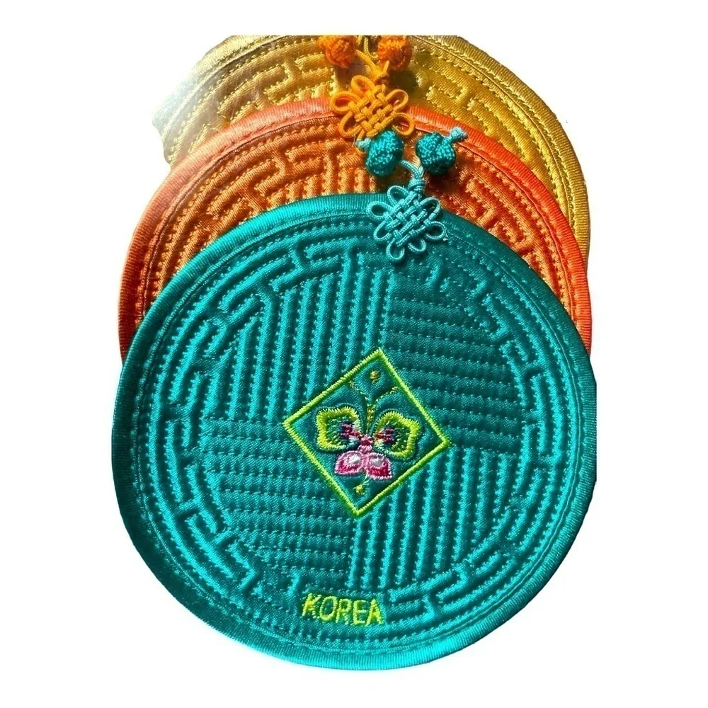 Hand made Korean tea coasters 5 new